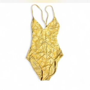 Robin Piccone Yellow Floral Strappy One Piece